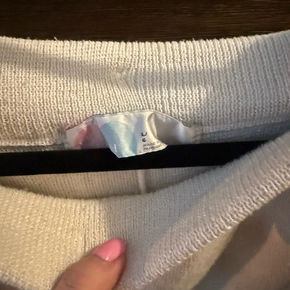 Free People Beige Knit Short Sleeve Sweater Top - Picture 4 of 5